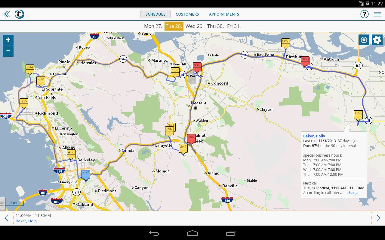 Planned route. Routenplaner Sigma Regina.