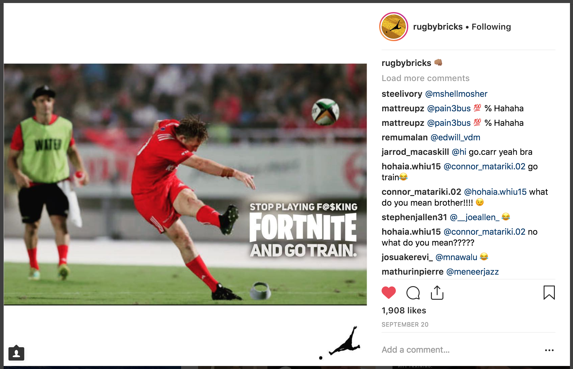 Rugby Bricks Instagram