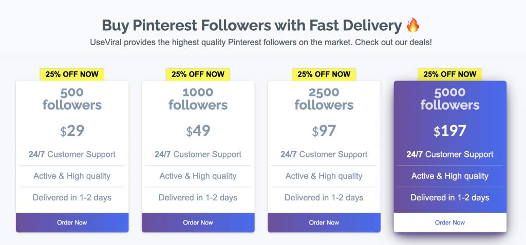 UseViral - Buy Pinterest Followers