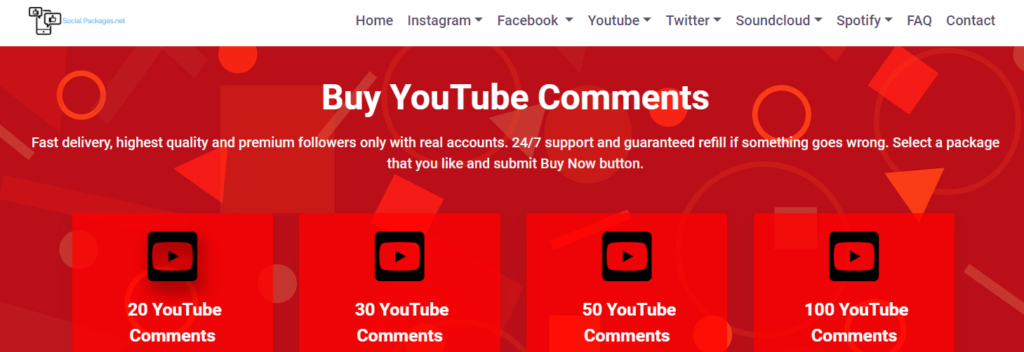 Social Packages - buy youtube comments