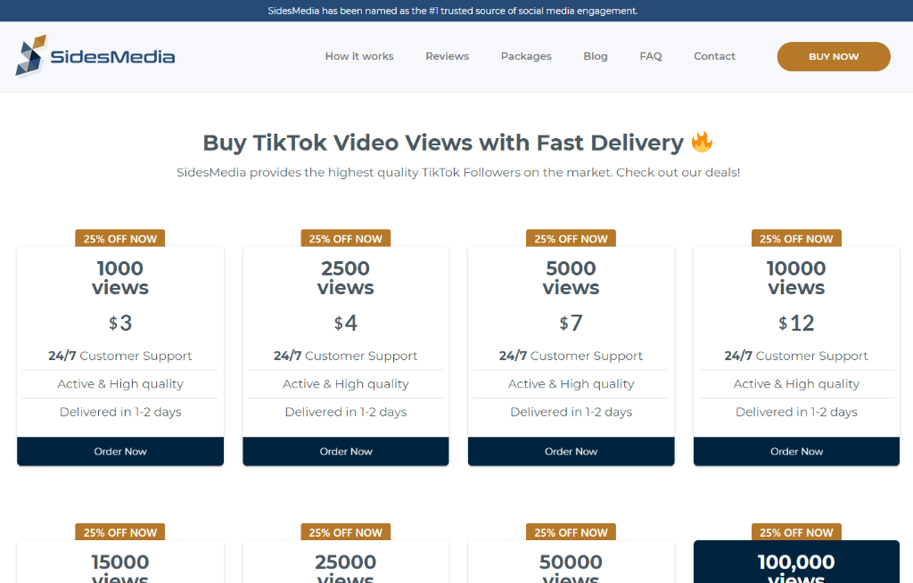 SidesMedia TikTok Video Views