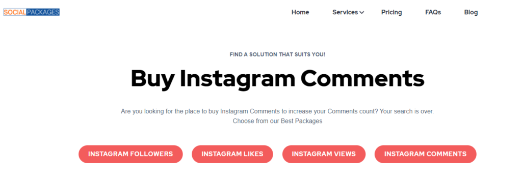 SocialPackages - buy instagram comments