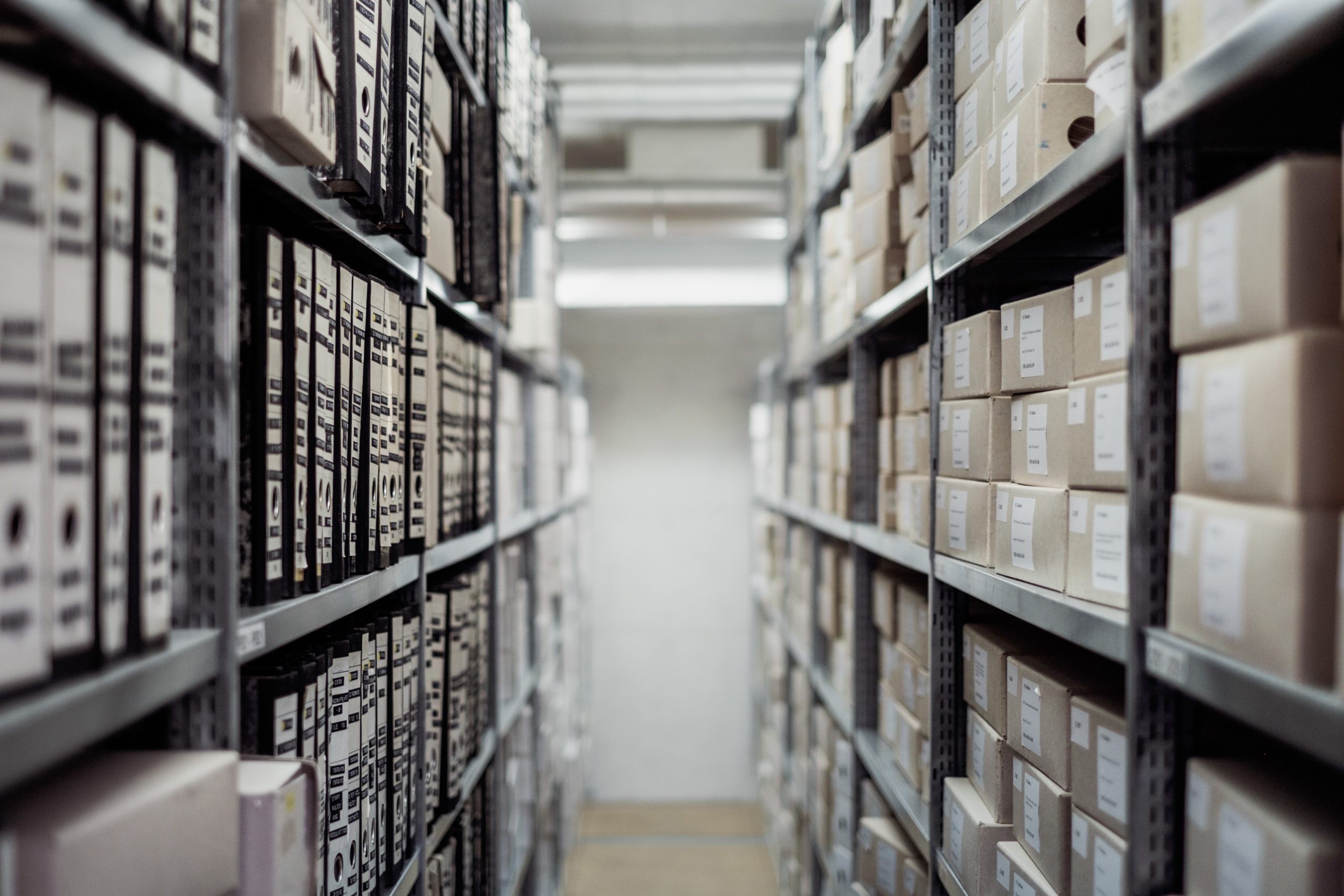 archive, boxes, shelf