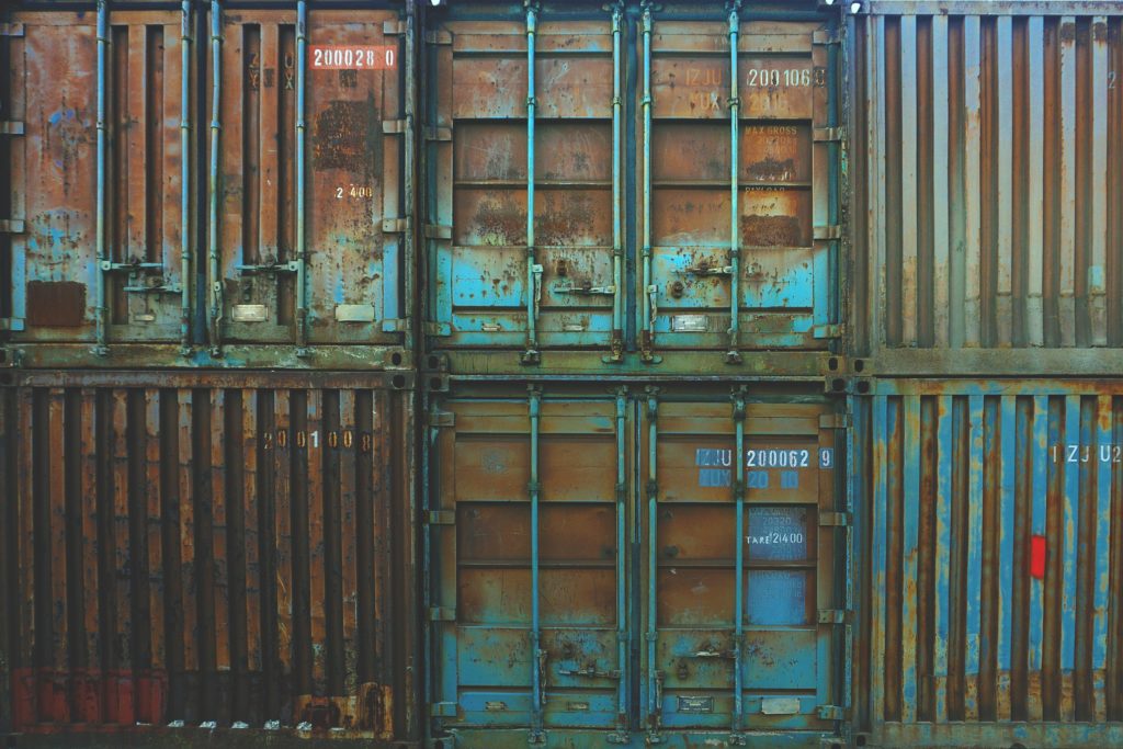 containers, storage, rusted