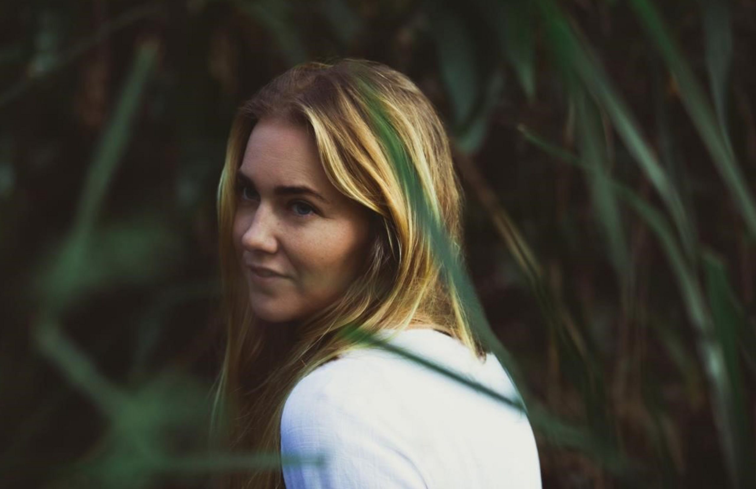 girl, green, grass