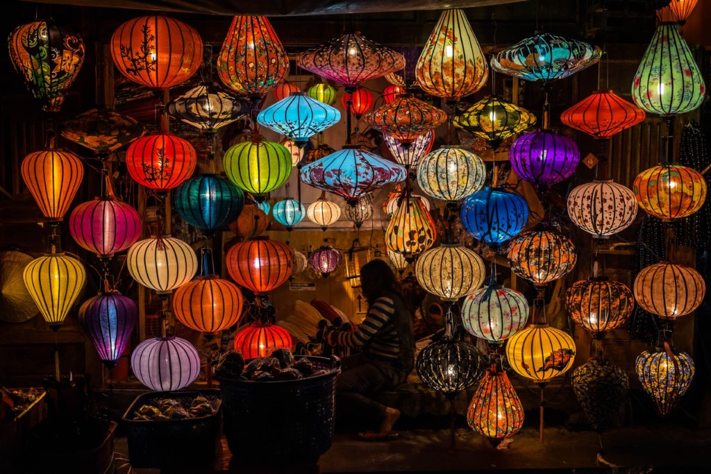 market, lamps, light
