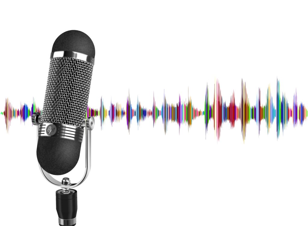 podcast, microphone, wave