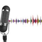 podcast, microphone, wave
