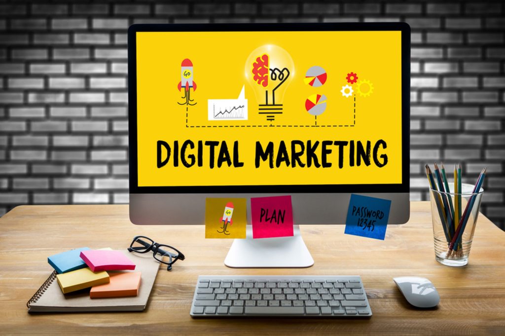 digital marketing, computer, desk