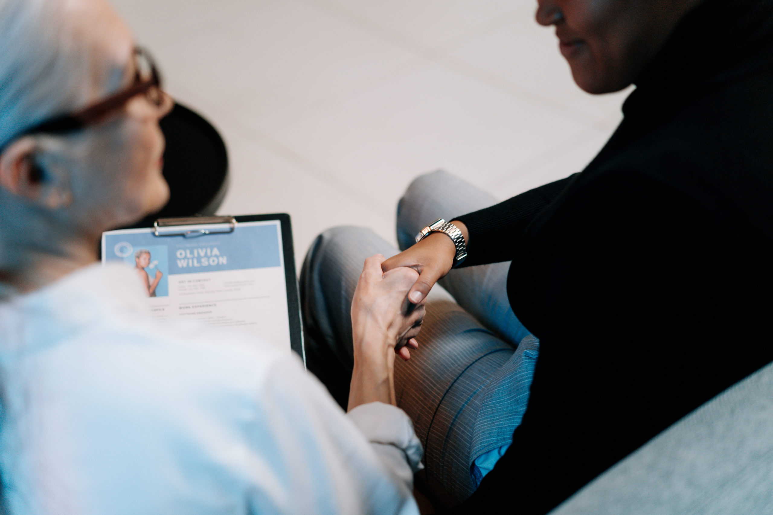 Woman getting a job interview