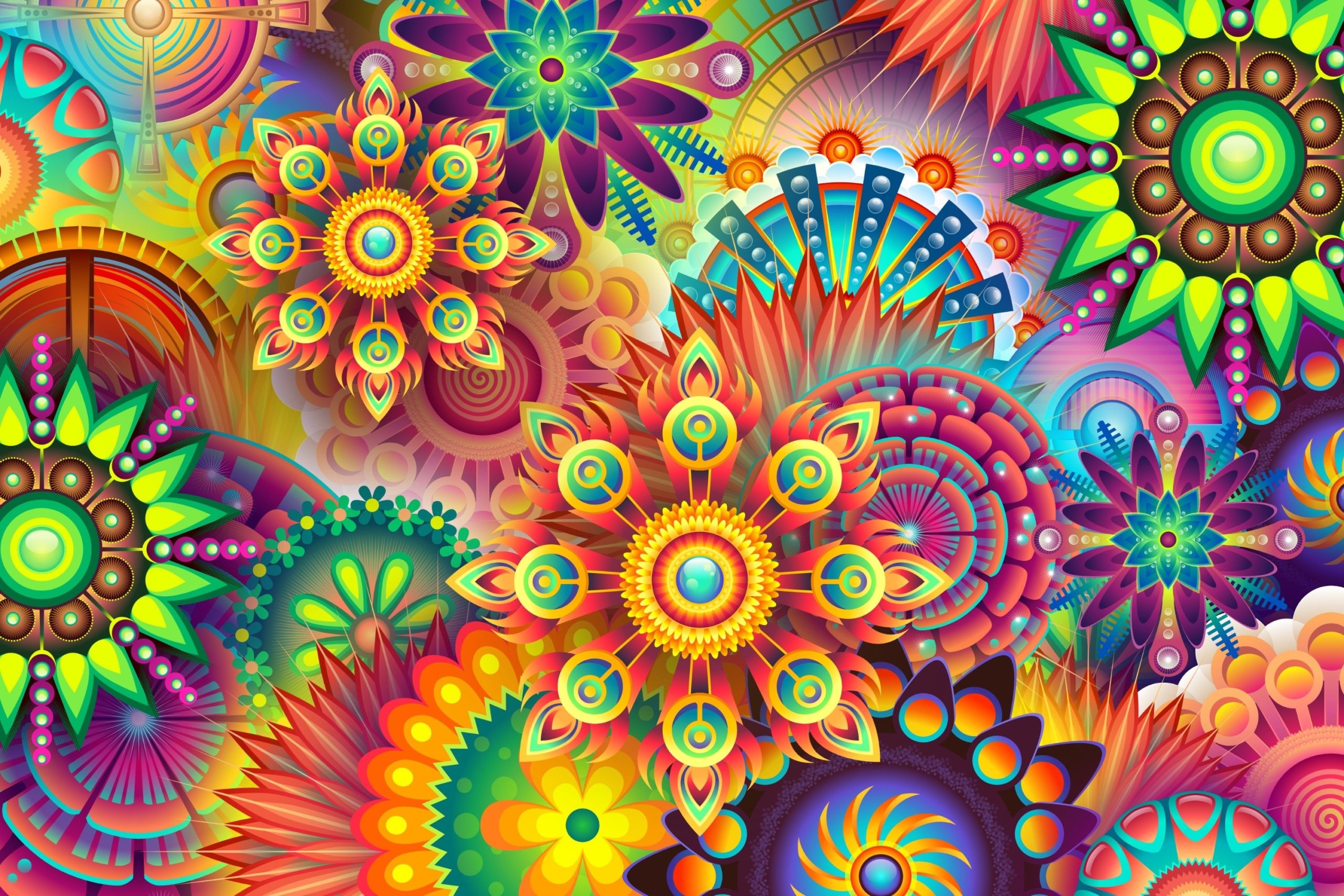 mandalas, colorful, abstract