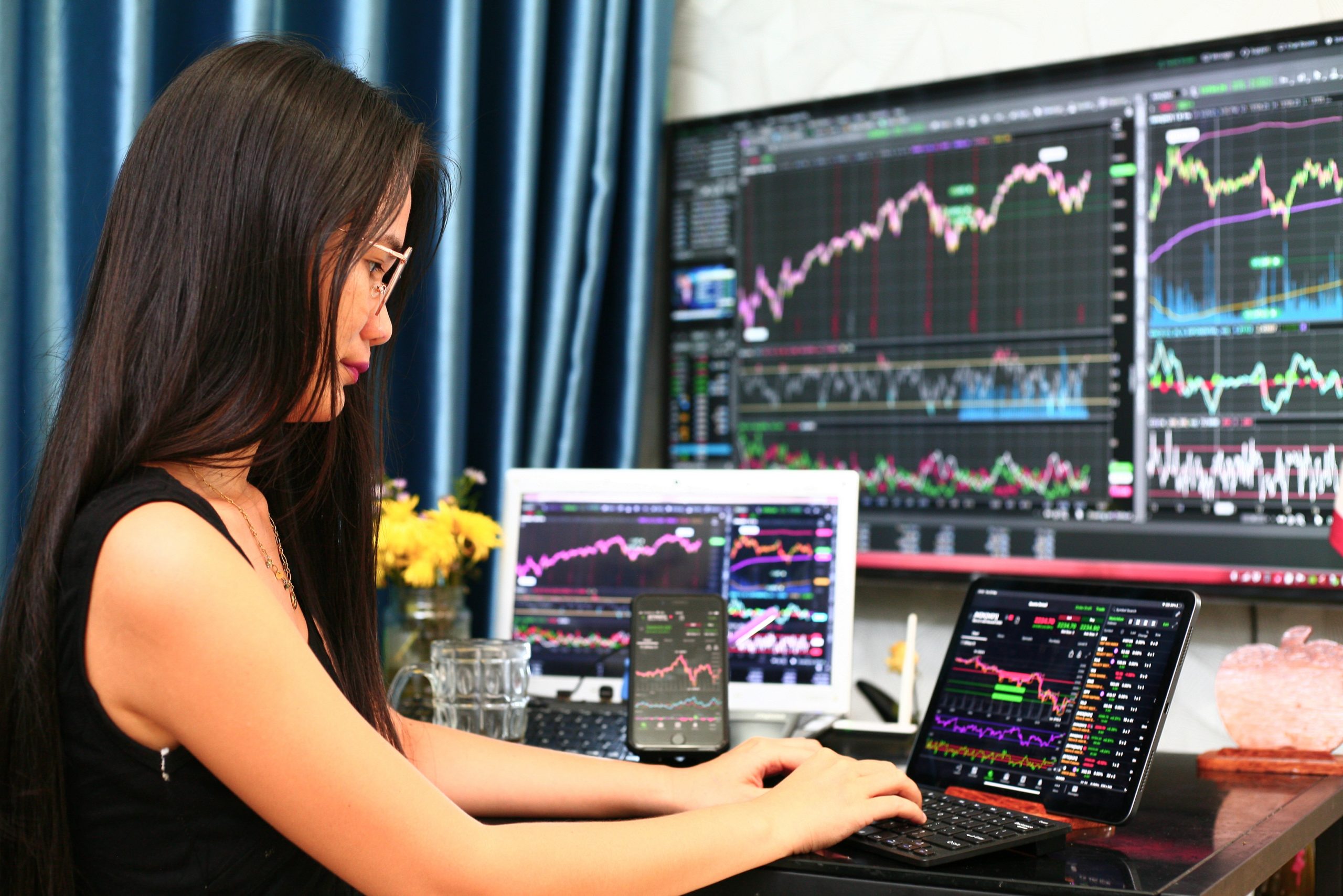 woman, computer, stock